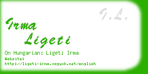 irma ligeti business card